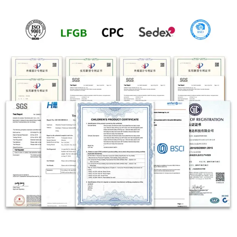 Silicone product quality and compliance certificates